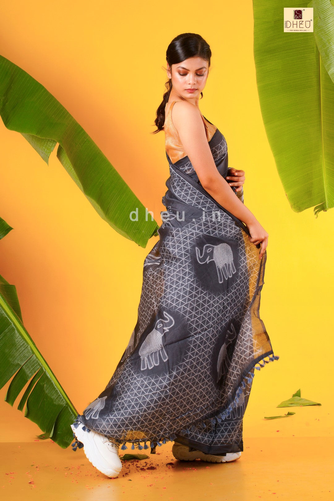 Designer Ajrakh Handloom Saree