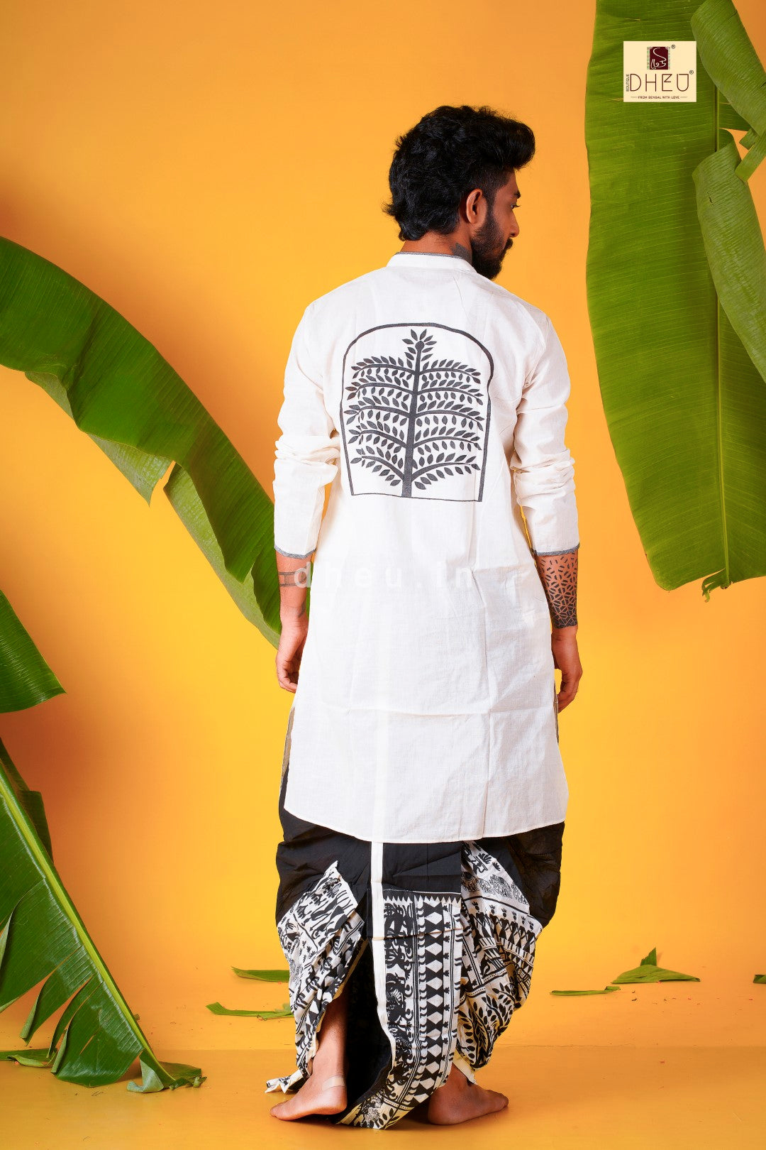 Sada -Kalo -Kurta+Dhoti(Optional)