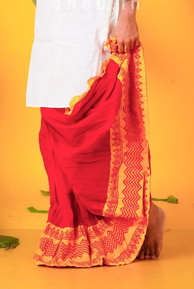 Bengali Cotton Dhoti- Ready to wear-7592