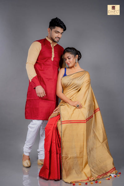 Pyaar To Hona Hi Tha- Saree-Kurta Couple Set