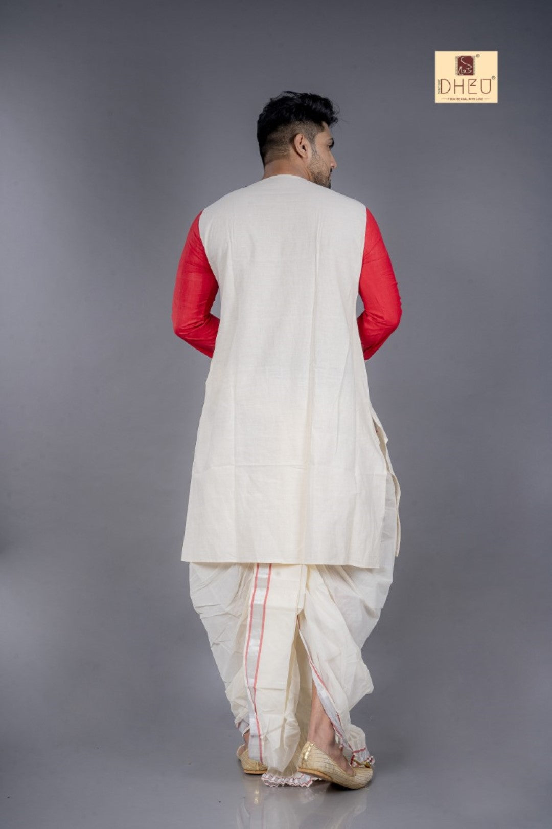 Dudhe Alta- Kurta-Saree Couple Set