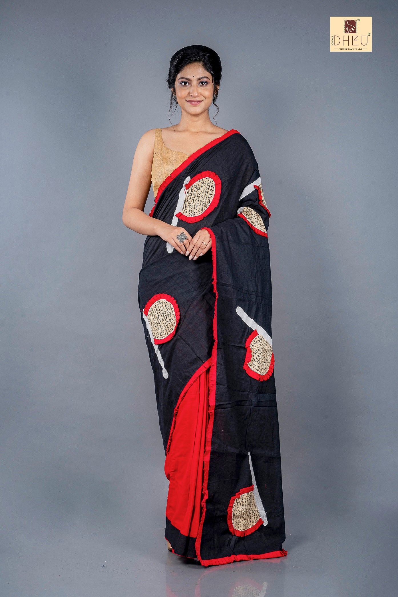 Pakha-Dheu Exclusive Applique Saree