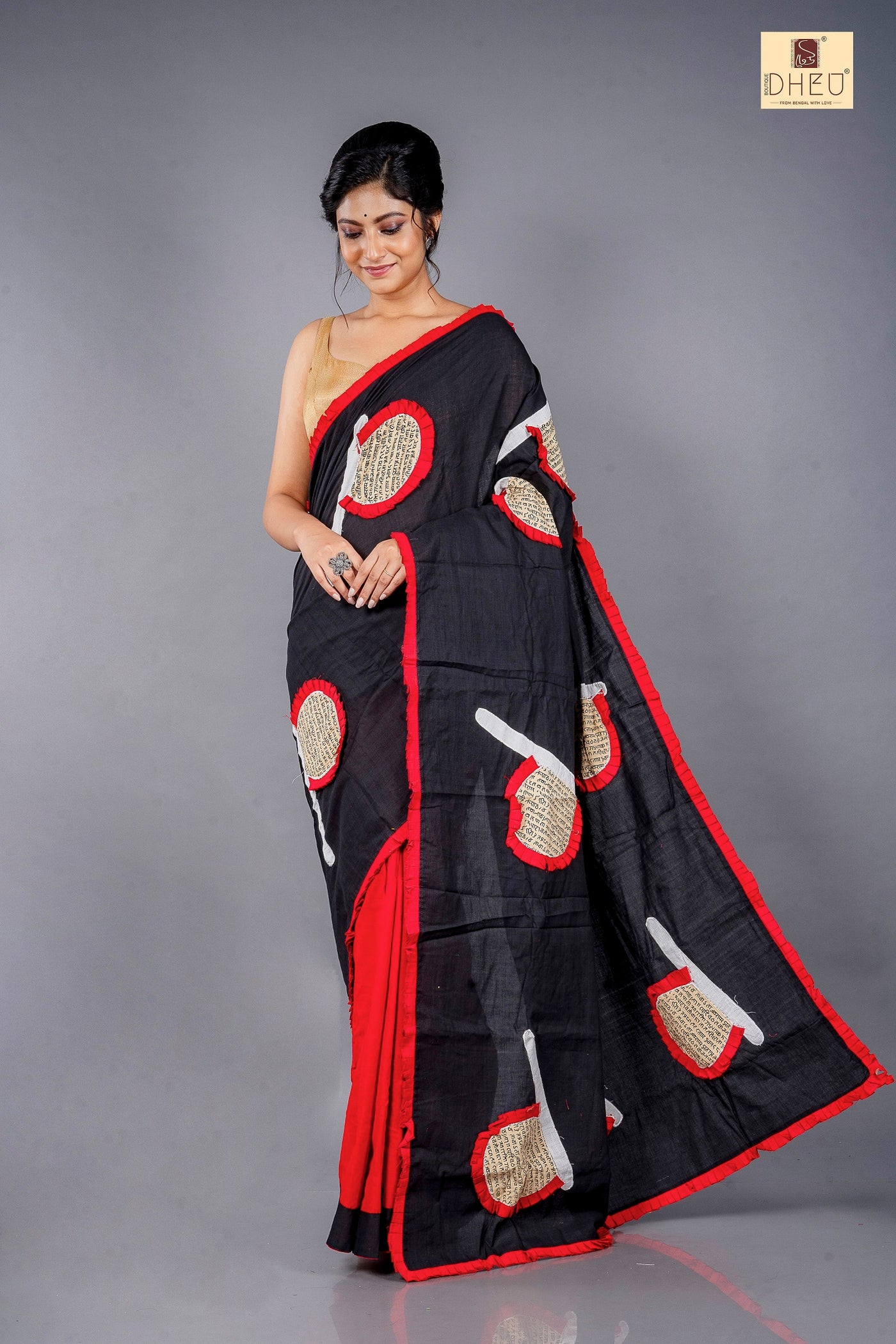 Pakha-Dheu Exclusive Applique Saree