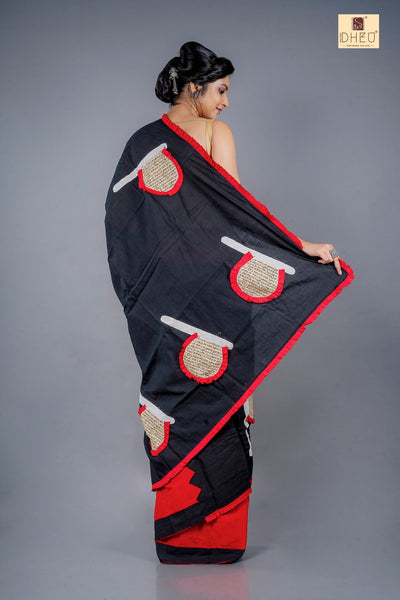 Pakha-Dheu Exclusive Applique Saree