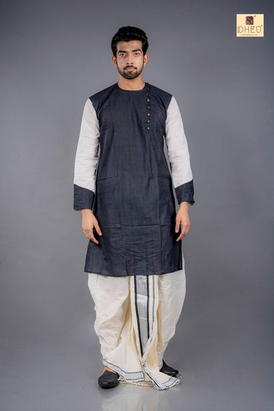 Man in Black - Dhoti(optional) Kurta Full Set