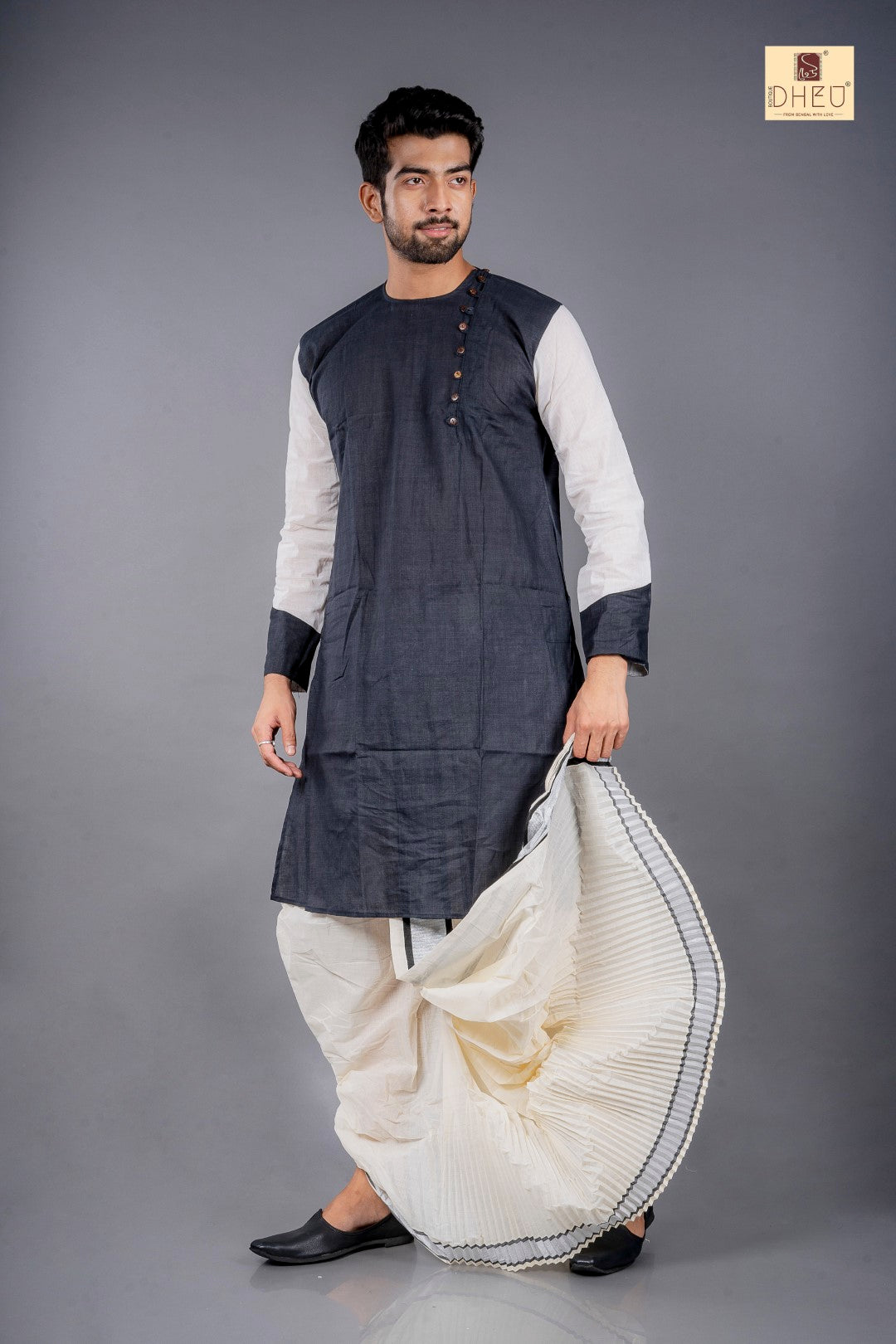 Man in Black - Dhoti(optional) Kurta Full Set