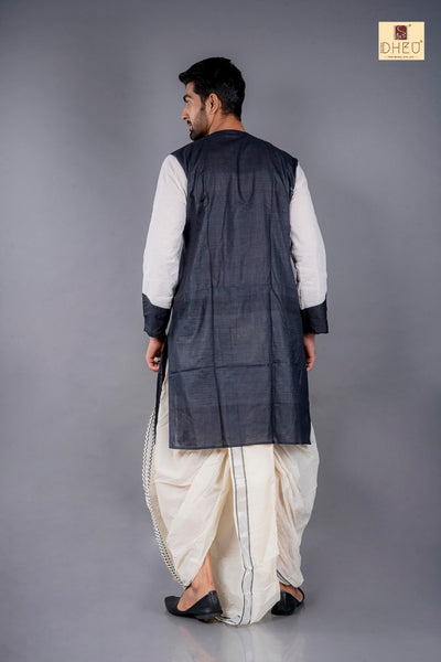 Man in Black - Dhoti(optional) Kurta Full Set