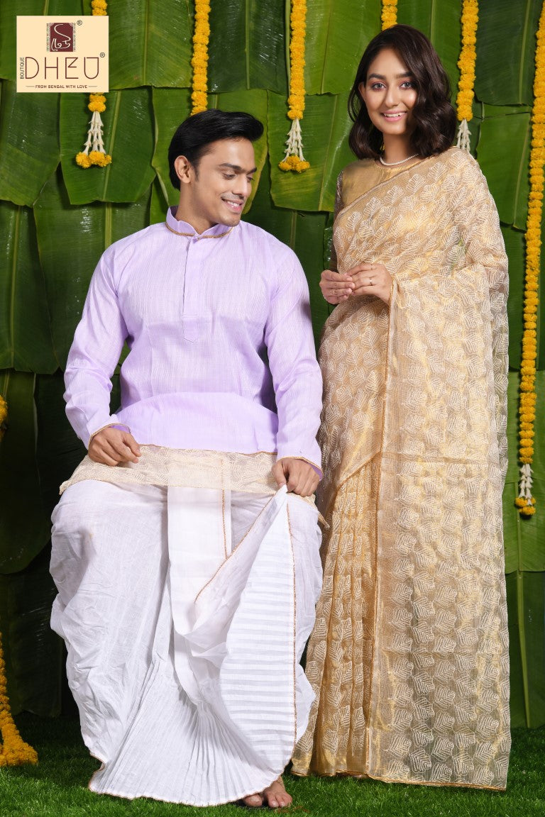 The Proposal-Saree-Kurta-Dhoti(Optional)Couple Set