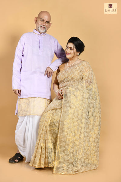 Tonic - Saree-Kurta-Dhoti(Optional)Couple Set