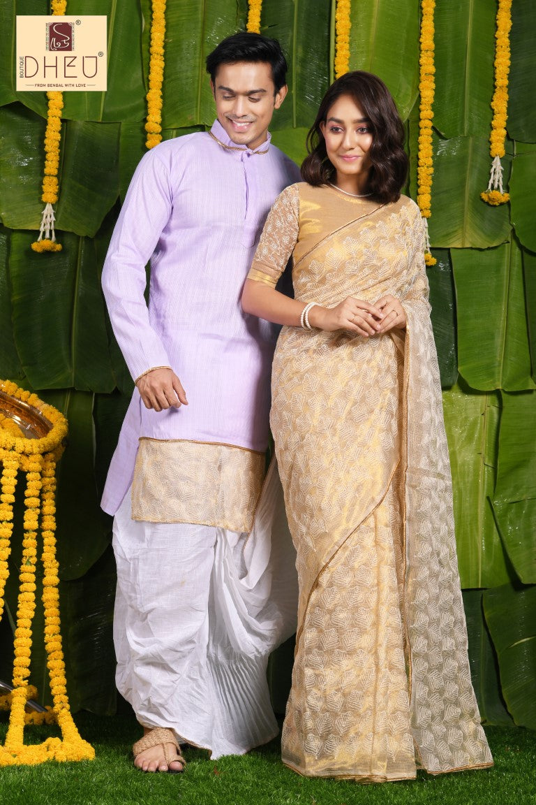 The Proposal-Saree-Kurta-Dhoti(Optional)Couple Set