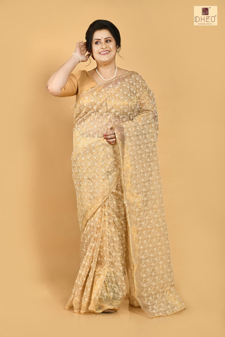 Designer handloom cotton saree at lowest cost only at dheu.in