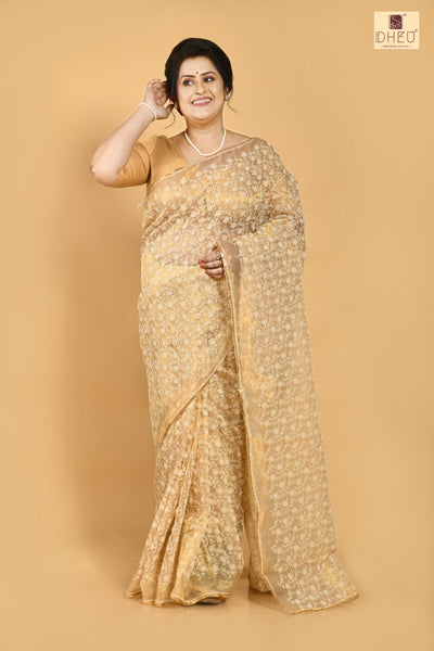 Designer handloom cotton saree at lowest cost only at dheu.in