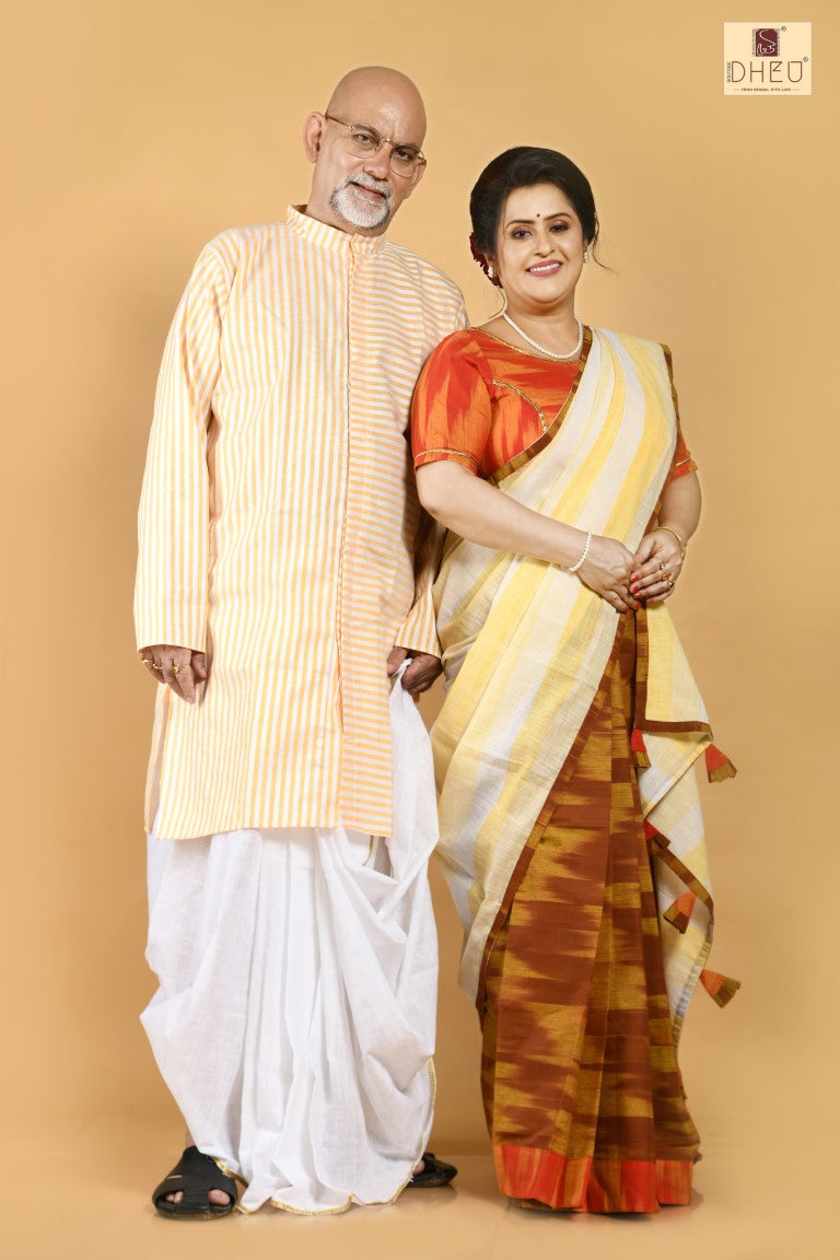Dekhbo Tomare- Dheu Designer Mekhela Couple set