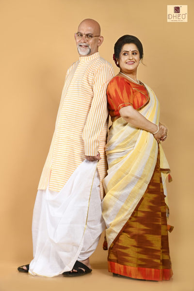 Dekhbo Tomare- Dheu Designer Mekhela Couple set