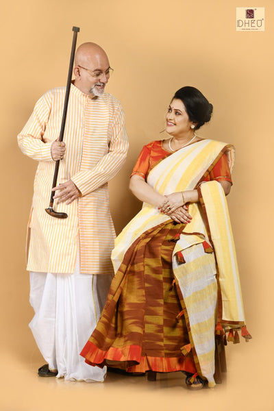 Dekhbo Tomare- Dheu Designer Mekhela Couple set
