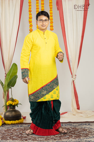 Ei Bosonte-Kurta-Saree Couple Set