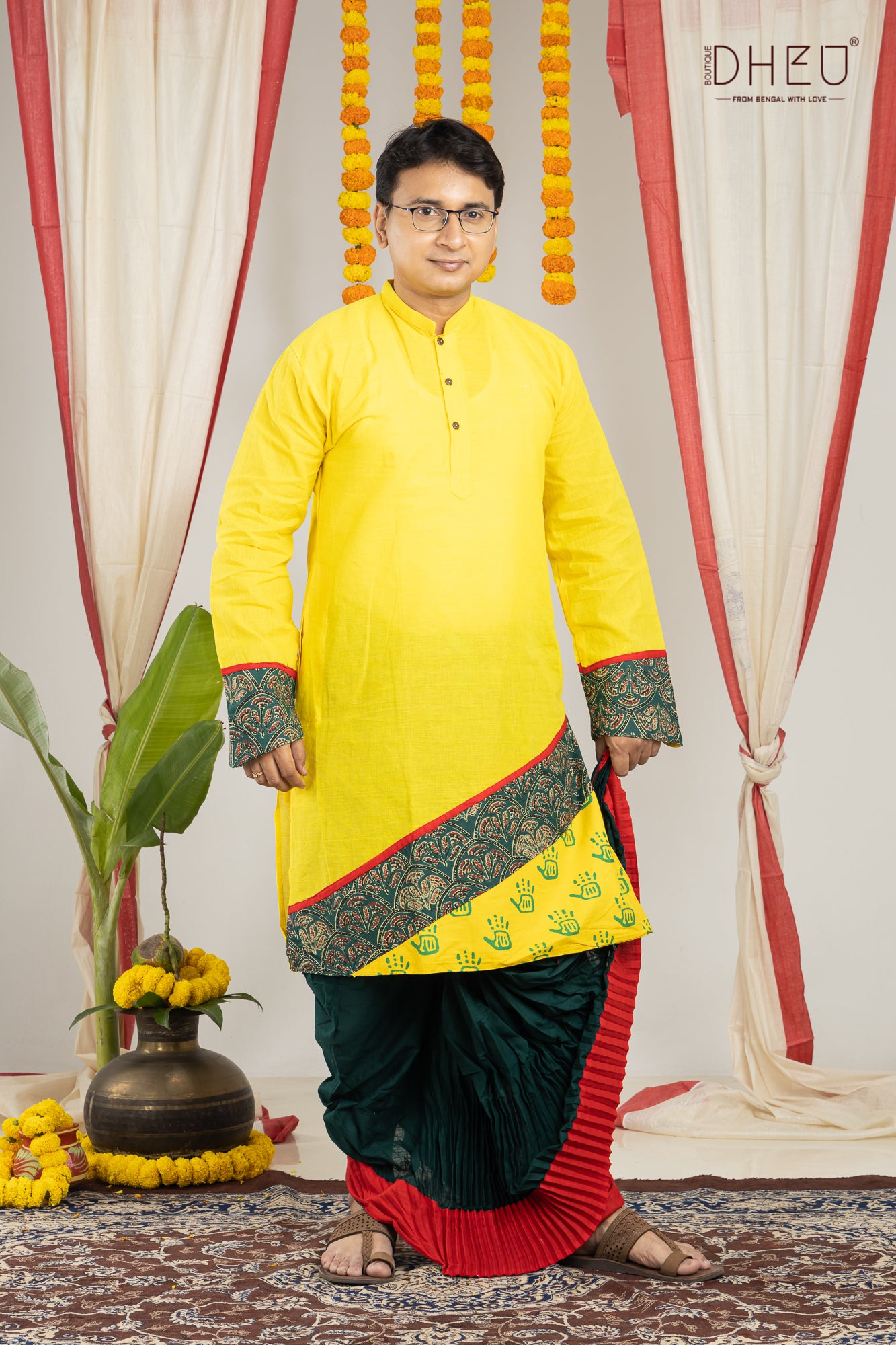 Ei Bosonte - Dheu Designer Kurta-Dhoti(Optional) Set