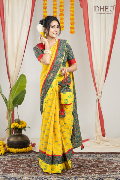 Ei Bosonte-Kurta-Saree Couple Set