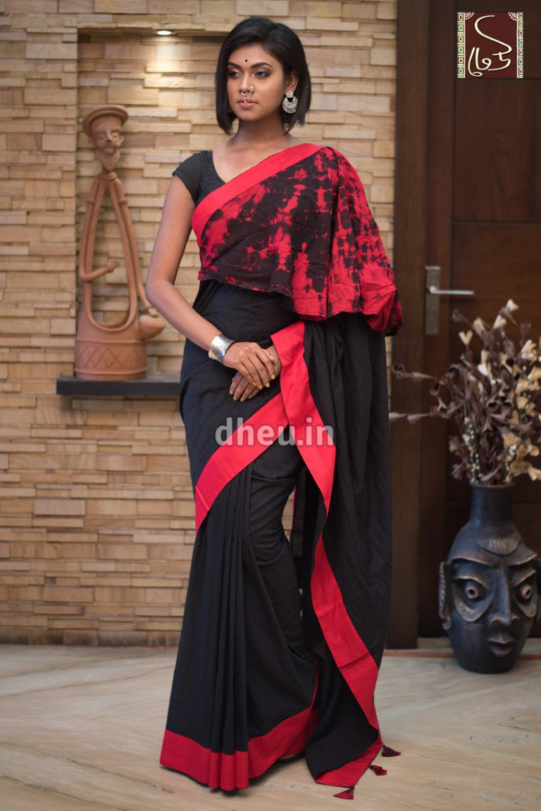 Bandhni Ruffle Fusion-Dheu Exclusive Saree