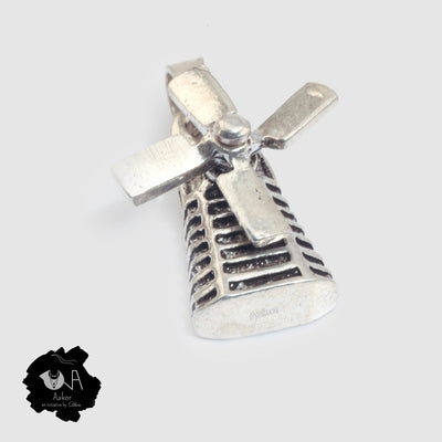 Pure Silver Oxidized Air Turbine Pendant - Boutique Dheu