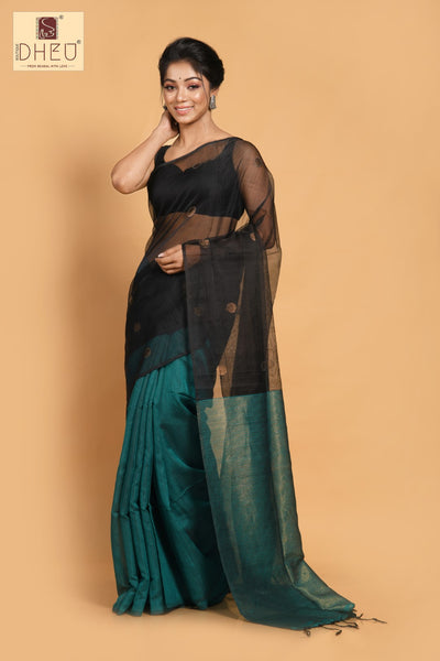 Designer handloom silk cotton muslin saree at lowest cost only at dheu.in