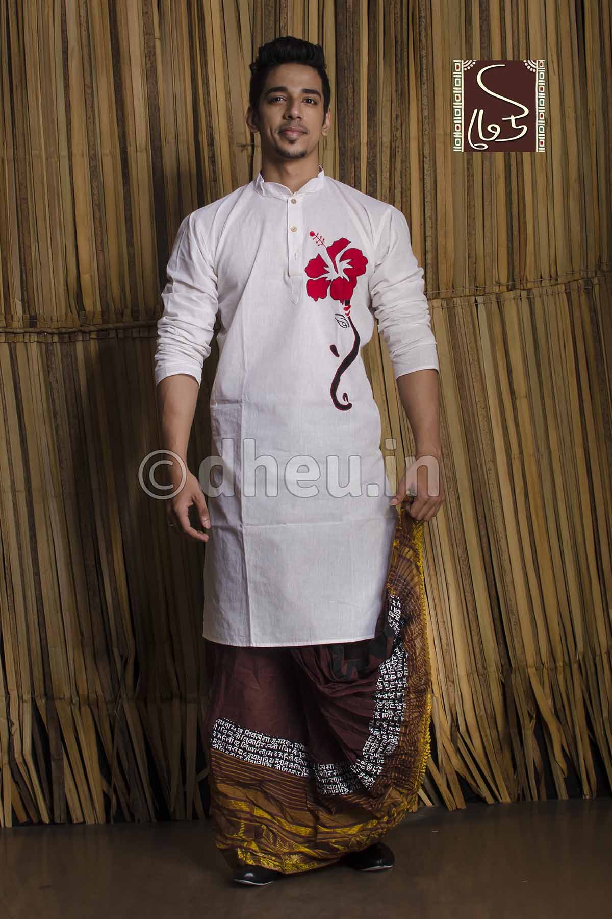 Joba-Handloom Cotton Applique kurta - Boutique Dheu