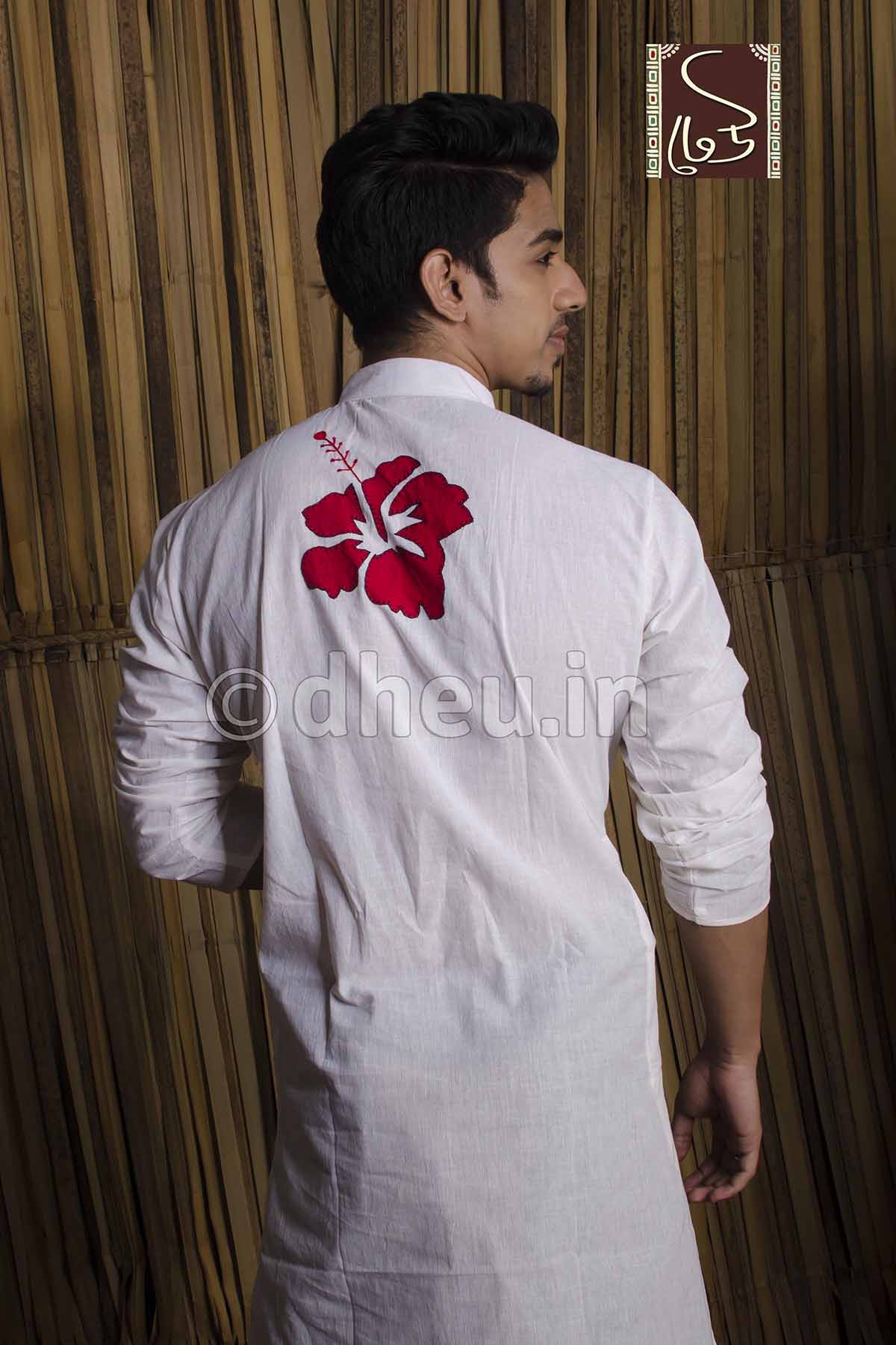 Joba-Handloom Cotton Applique kurta - Boutique Dheu