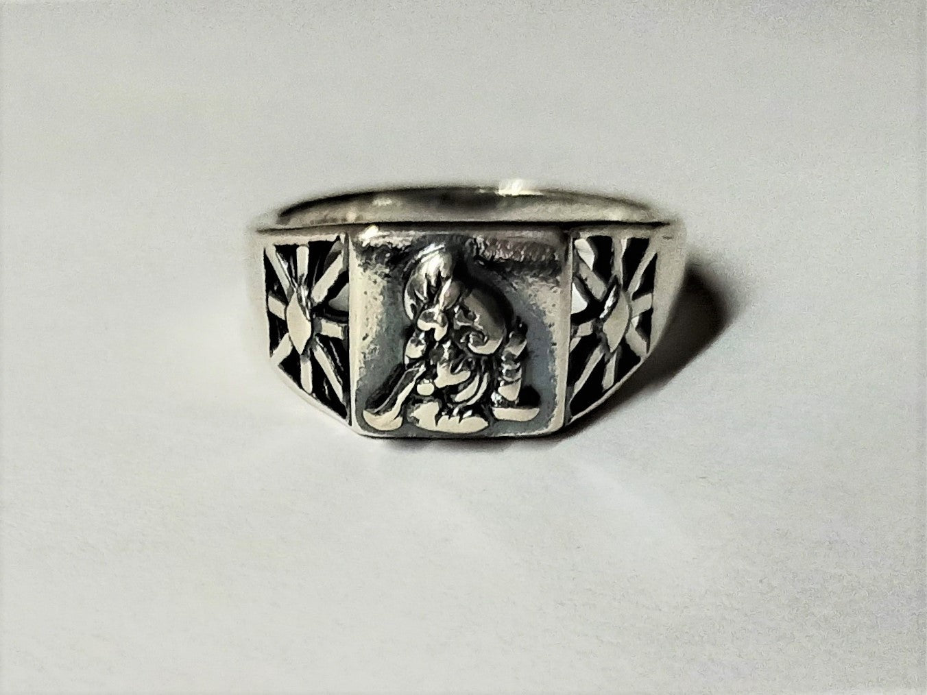 Pure Silver Handcrafted Ganapati Ring for Men