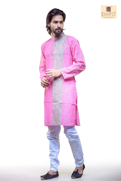 Vibrant pink designer kurta at low cost in dheu.in