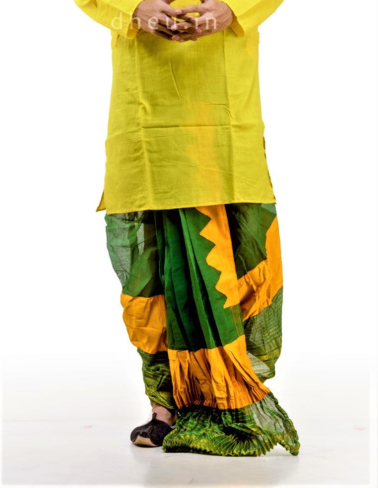 Dheu | Designer Green Dhoti- Ready to wear - Boutique Dheu