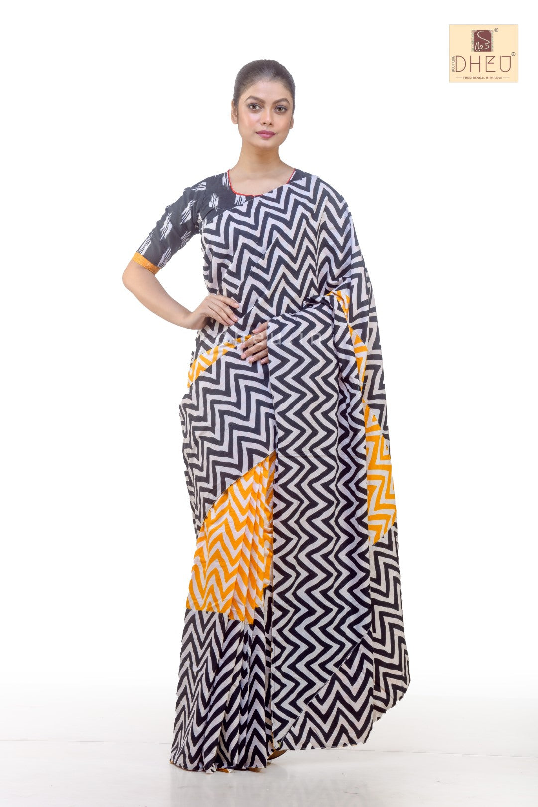 Cotton Fusion-Dheu Exclusive Saree - Boutique Dheu