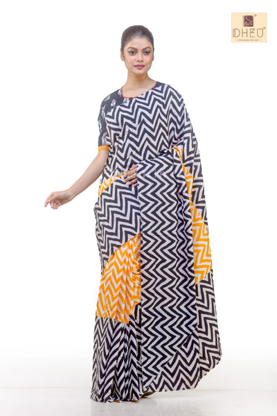 Cotton Fusion-Dheu Exclusive Saree - Boutique Dheu