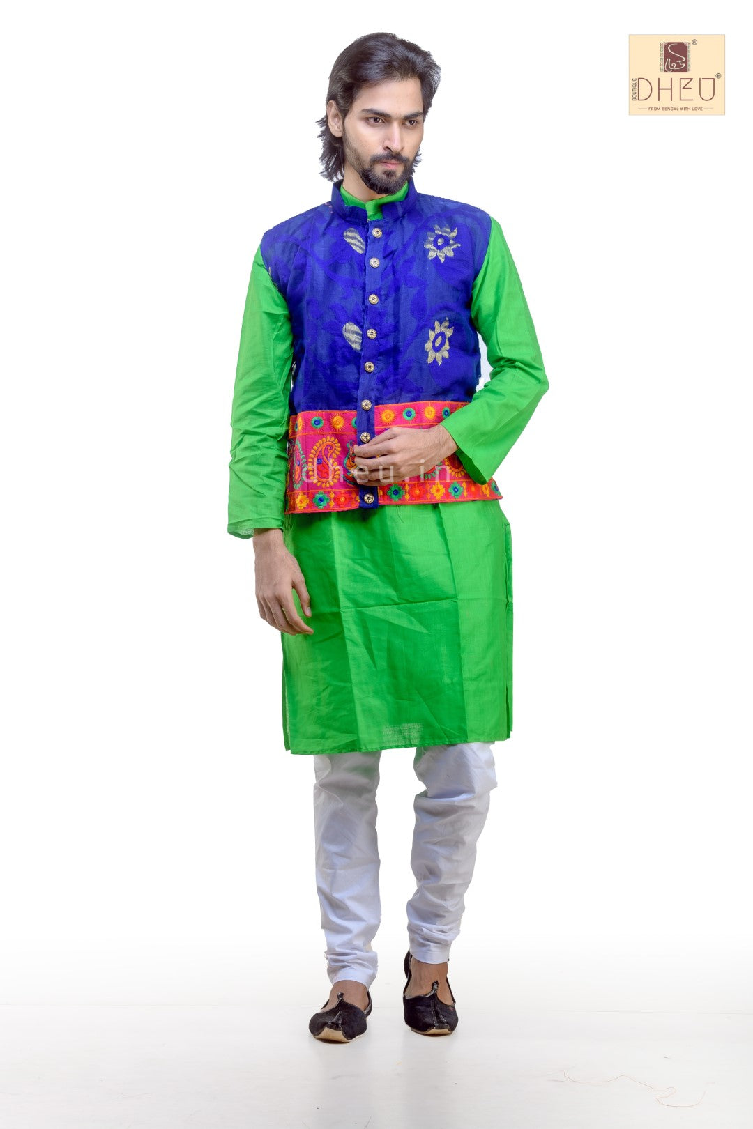 Dheu Designer Jamdani Nehru Jacket