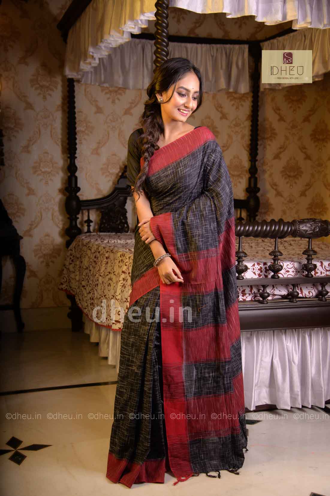 Jharna Khadi – Handloom pure Cotton Saree - Boutique Dheu