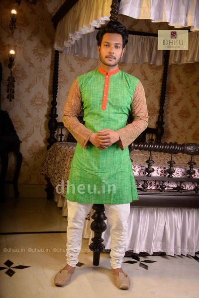 Vibrant green designer kurta at low cost in dheu.in