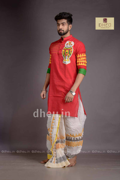 Dheu Exclusive Fusion Couple Set(with Dhoti) - Boutique Dheu