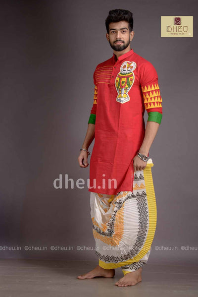 Dheu Exclusive Fusion Couple Set(with Dhoti) - Boutique Dheu