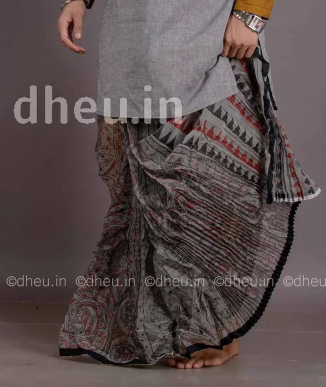 Bengali Cotton Dhoti- Ready to wear - Boutique Dheu