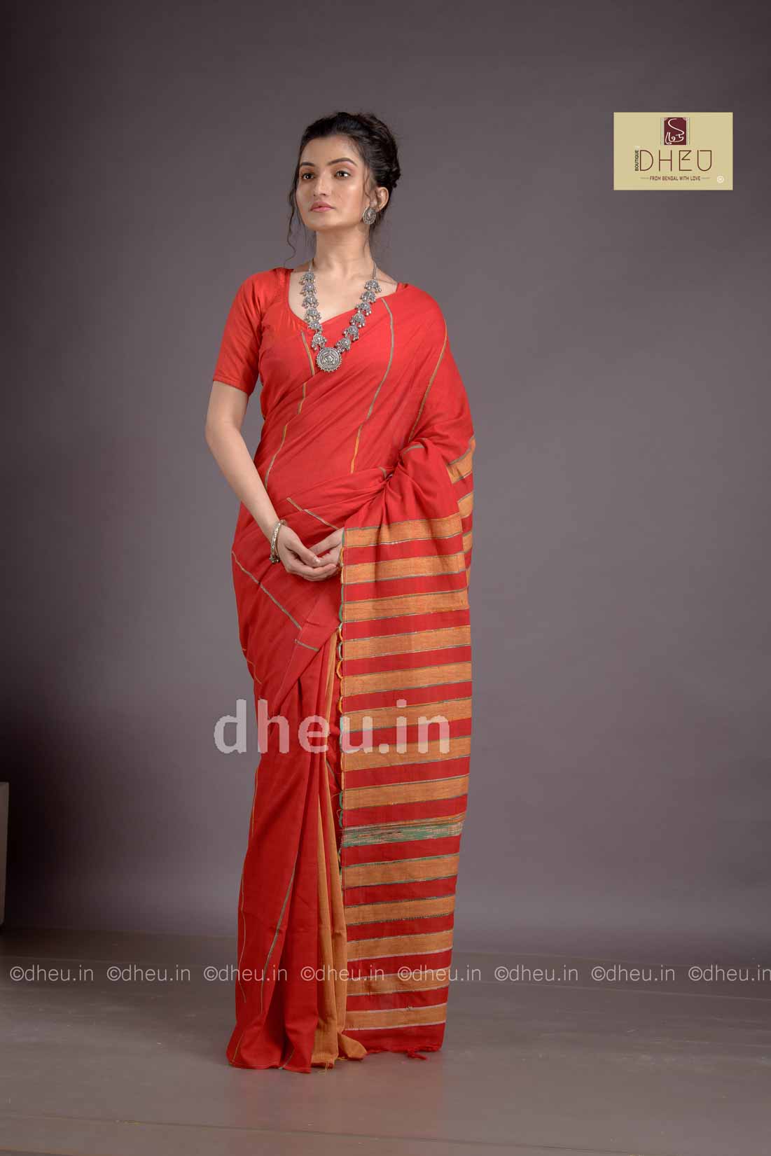 Khes – Handloom pure Cotton Saree - Boutique Dheu