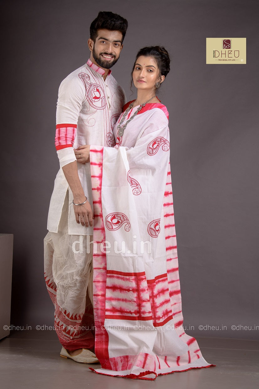 Dheu Exclusive Fusion Couple Set(with Dhoti) - Boutique Dheu