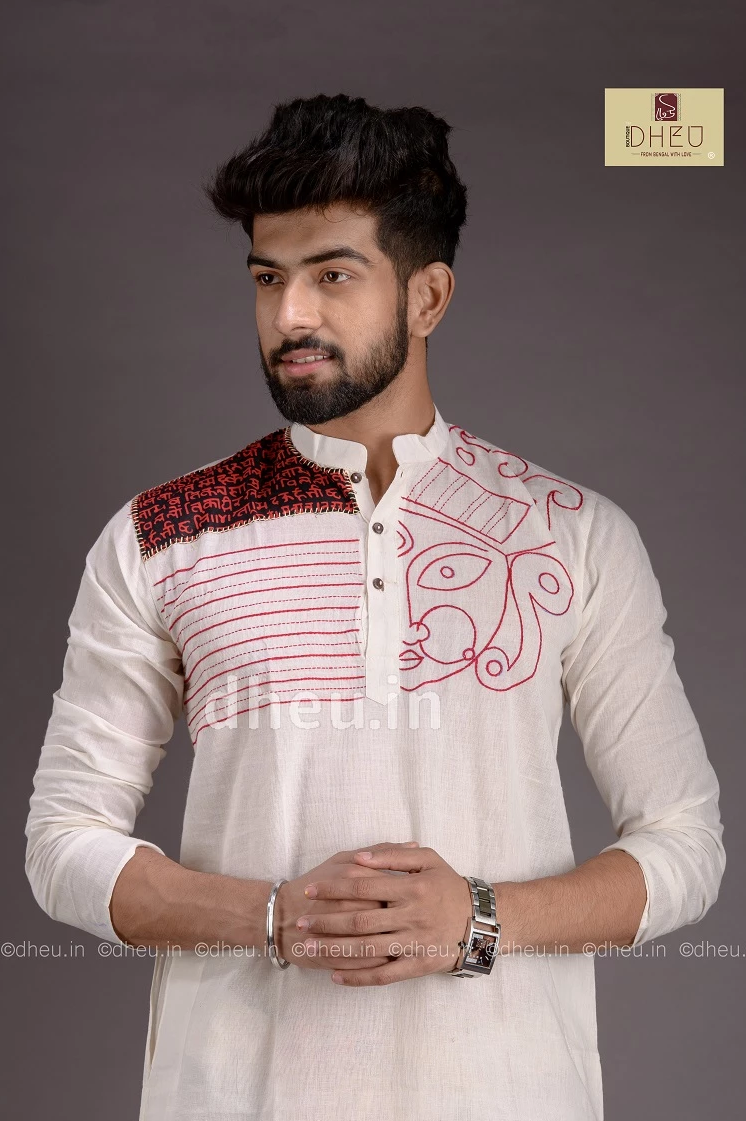 Durga -Designer Dhoti(Optional)-Kurta for Men