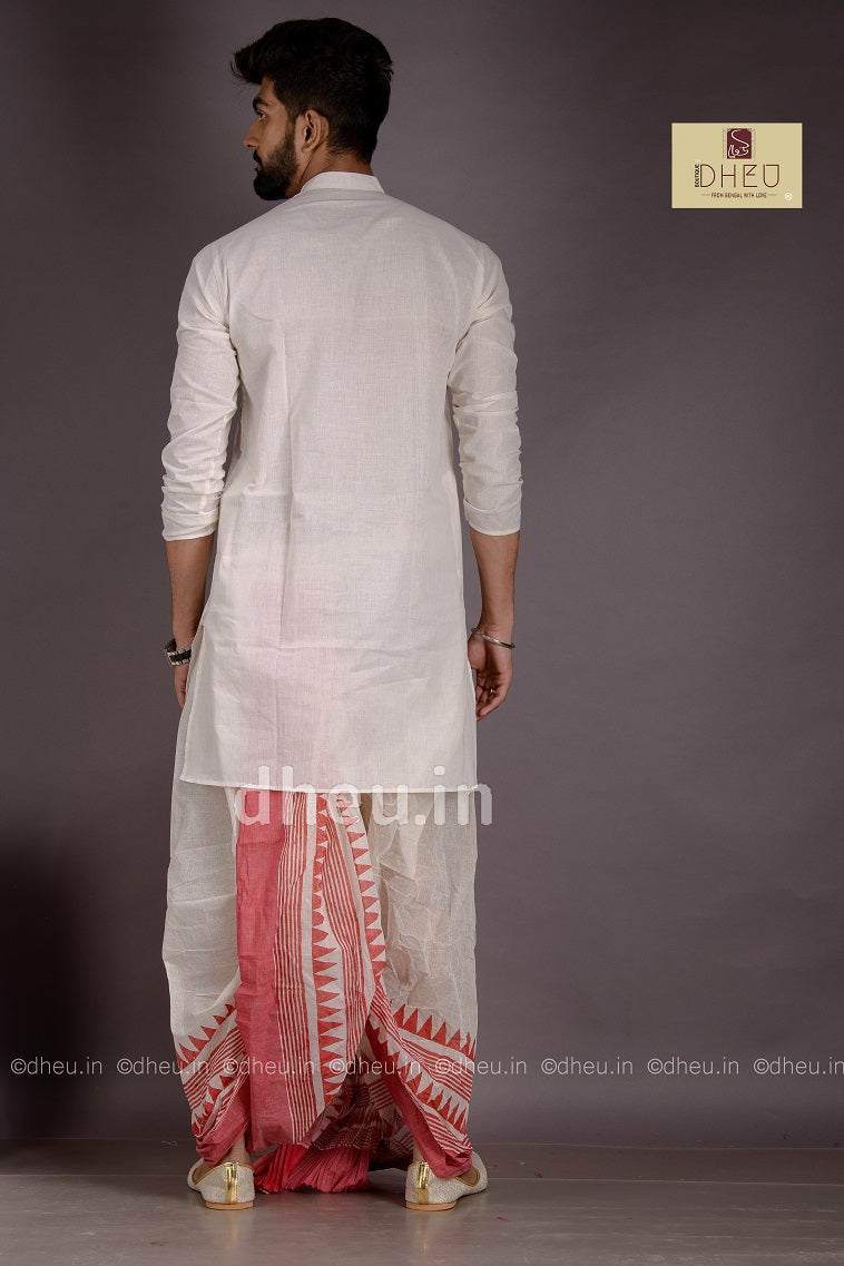 Durga -Designer Dhoti(Optional)-Kurta for Men