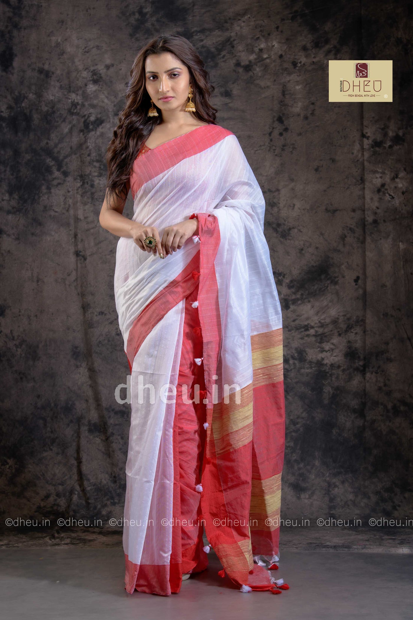 Designer handloom cotton saree at lowest cost only at dheu.in