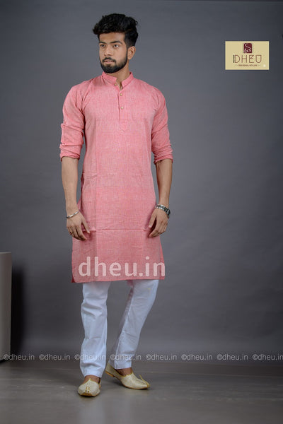 Pink Pure Cotton kurta -Solid Colour - Boutique Dheu