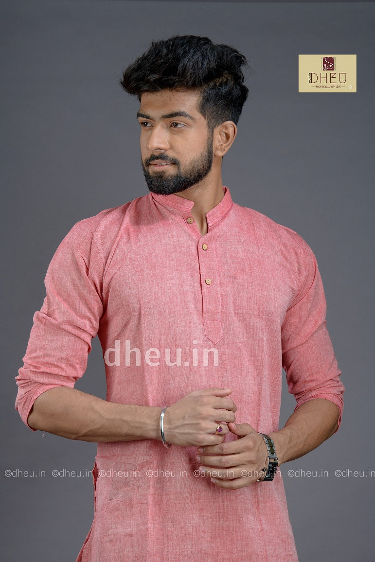 Pink Pure Cotton kurta -Solid Colour - Boutique Dheu