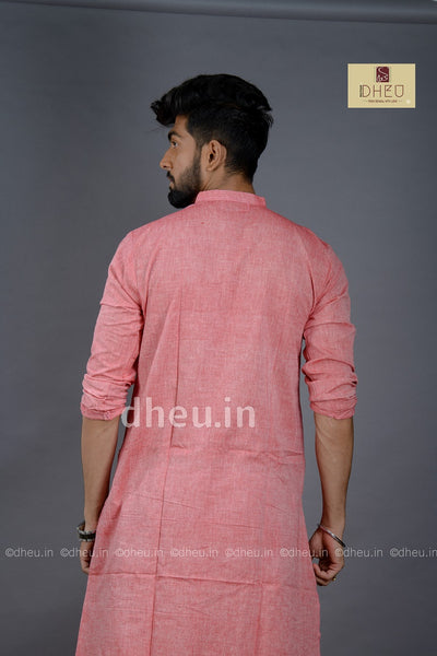 Pink Pure Cotton kurta -Solid Colour - Boutique Dheu