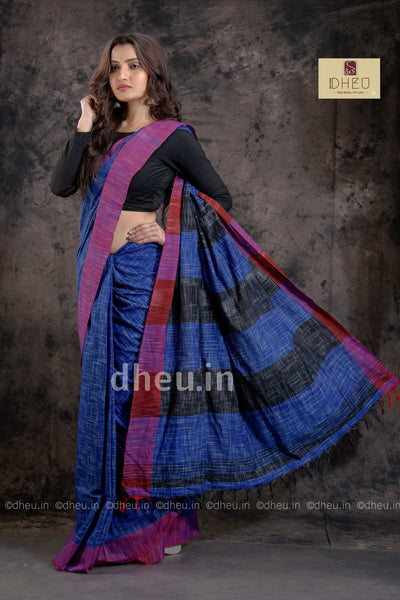 Handloom Pure Cotton Jharna-Khadi Saree-Kurta Couple Set - Boutique Dheu