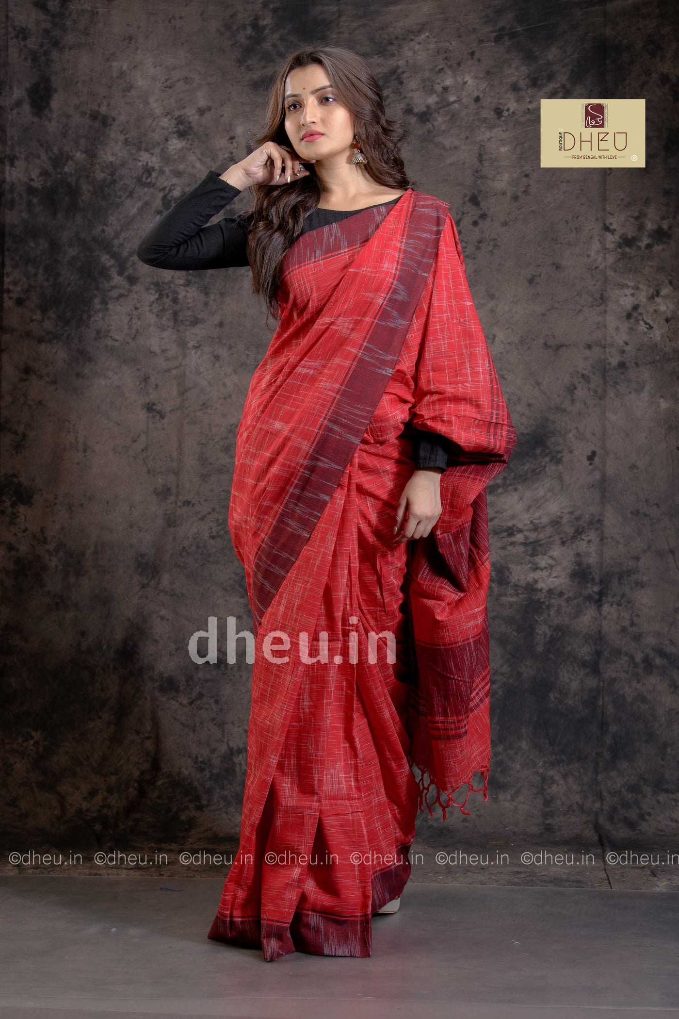 Jharna Khadi – Handloom pure Cotton Saree - Boutique Dheu