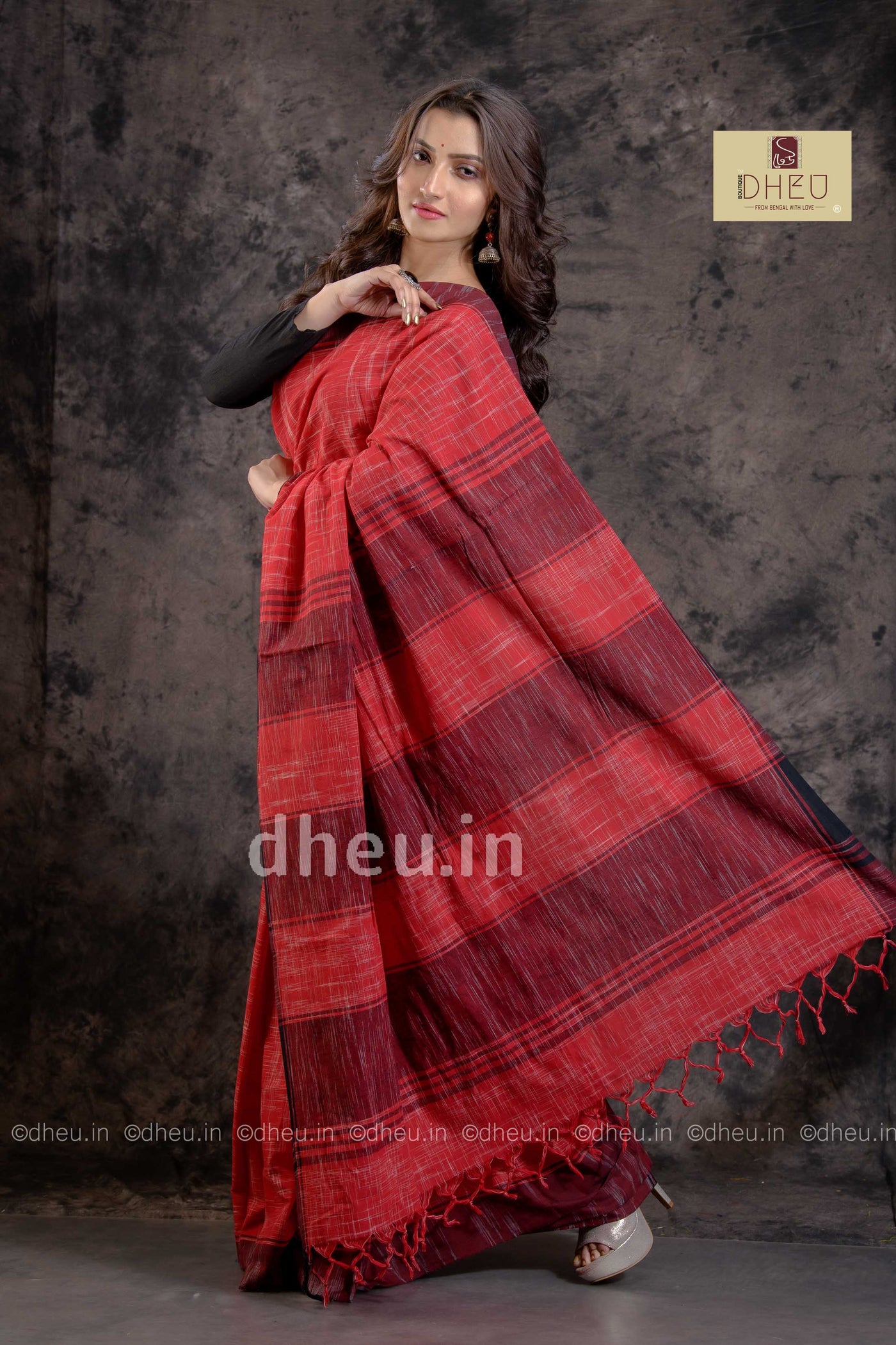 Jharna Khadi – Handloom pure Cotton Saree - Boutique Dheu