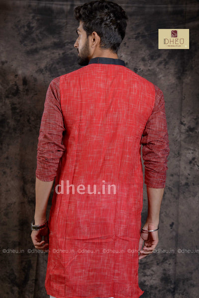 Handloom Pure Cotton Jharna-Khadi Saree-Kurta Couple Set - Boutique Dheu